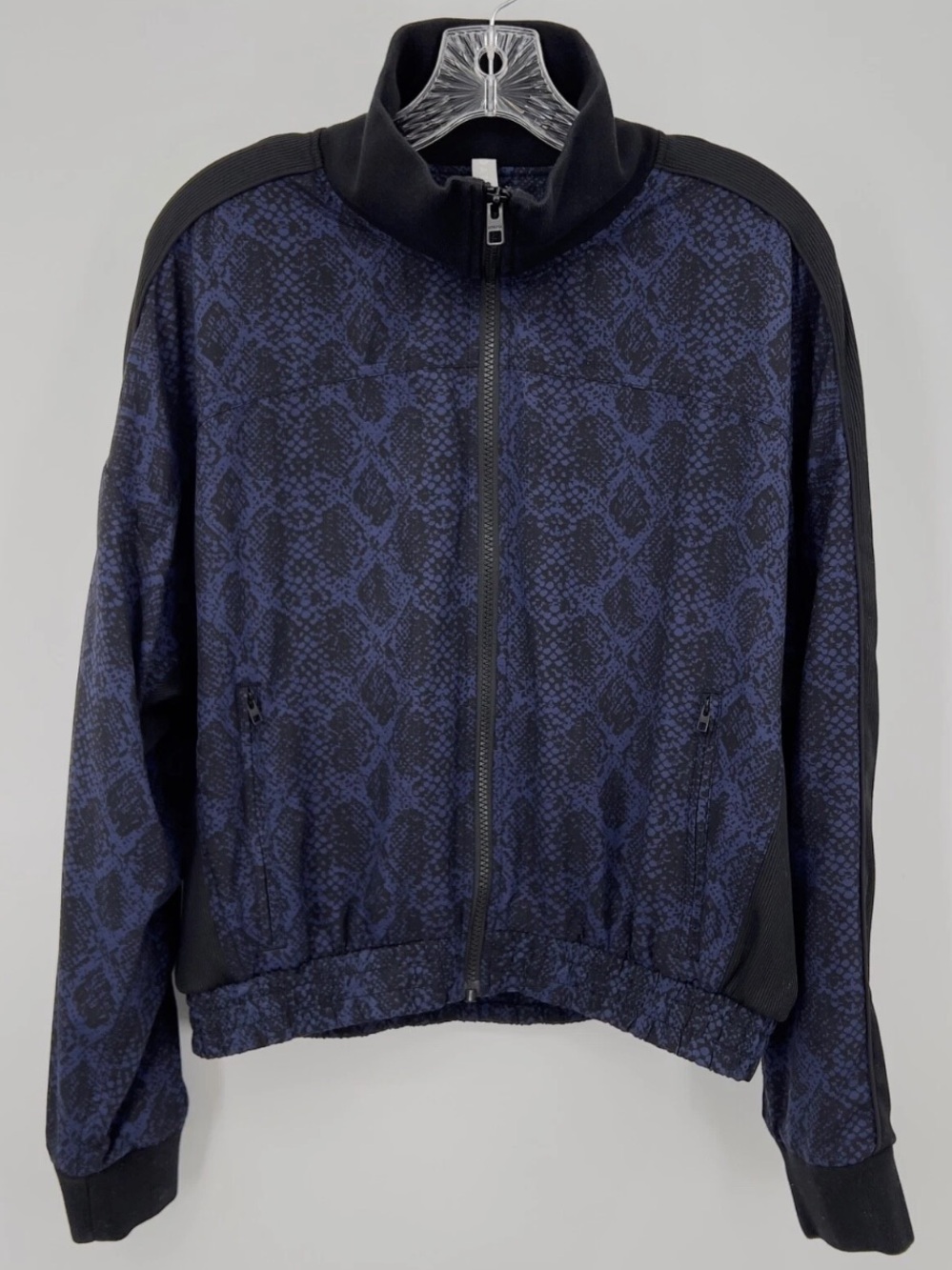 Athleta snakeskin bomber jacket XS